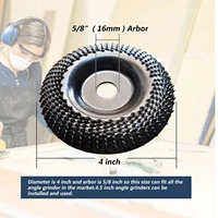 4 inch 22mm bore round wood angle grinding wheel abrasive disc angle grinder carbide coating shaping sanding carving rotary tool