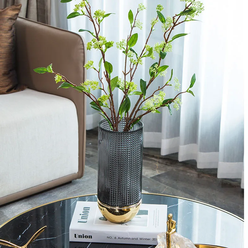 

Cylinder Flower Vase Design Minimalist Dried Dry Grass Funky Nordic Terrarium Glass Vase Jar Pot De Fleur Home Decor Comfort
