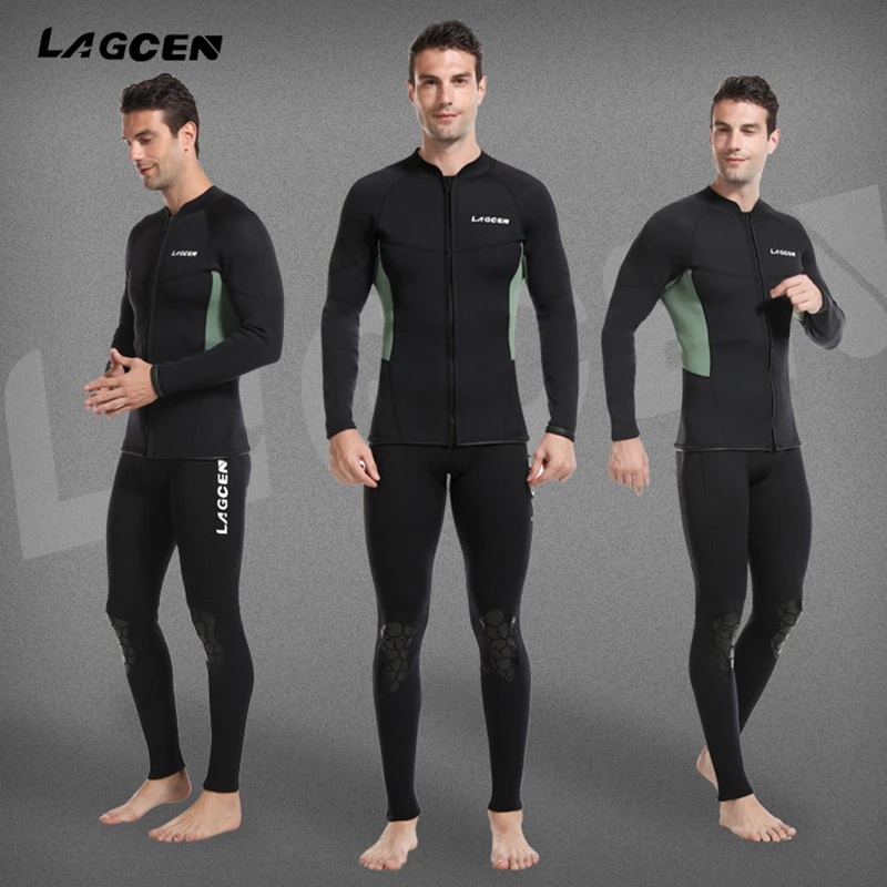 Scuba Diving Suit 2.5MM Wetsuit for Men Neoprene Underwater Fishing Kitesurf Surf Surfing Spearfishing Jacket Pants Clothes