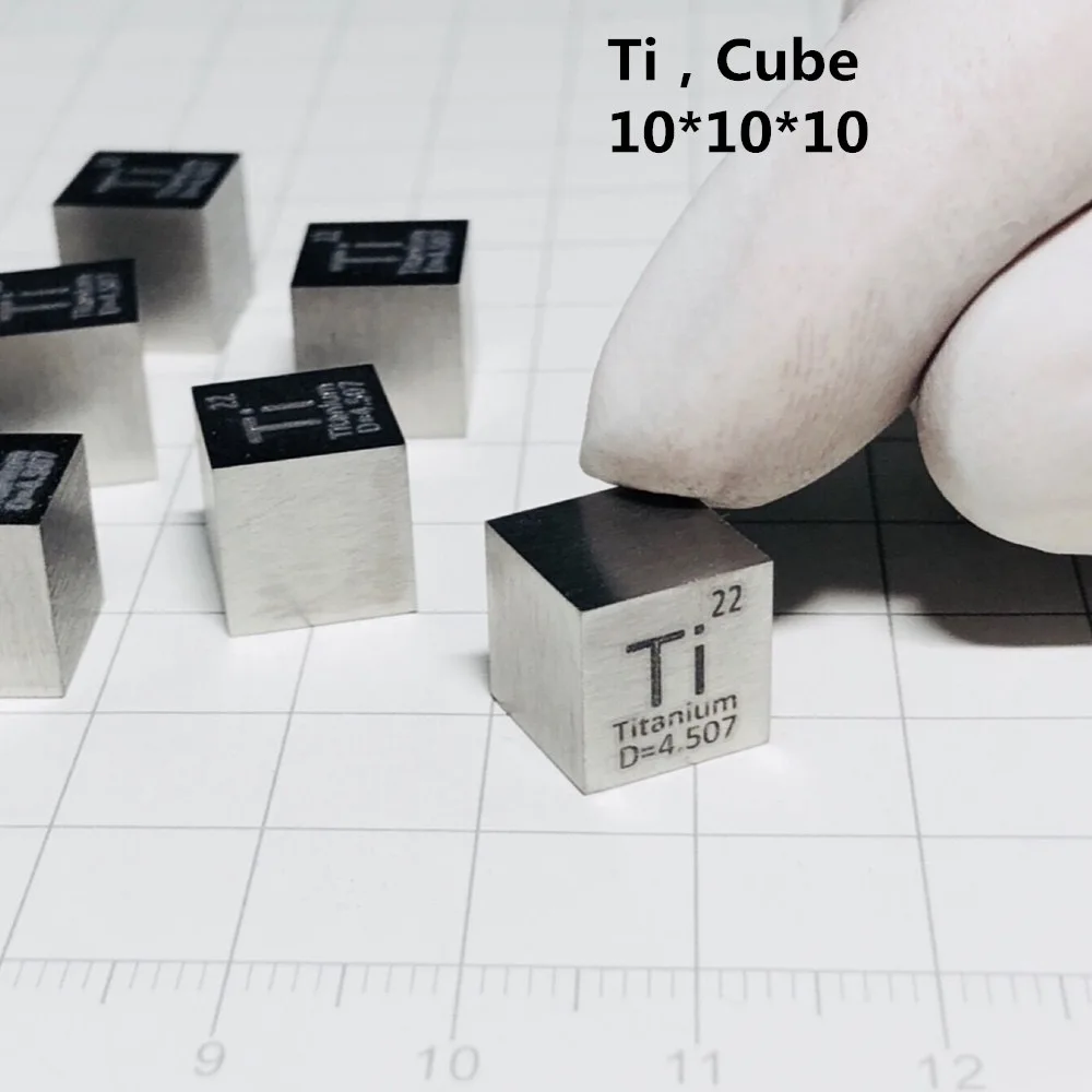 

5pc 99.5% High Purity Titanium Ti 4.57g Carved Element Periodic Table 10mm Cube