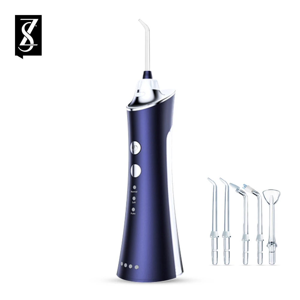 

[ZS] Portable Smart Electric Oral Irrigator Water Flosser Dental USB Rechargeable 150ml Tank Teeth Cleaner 3 Modes 5 Nozzles Jet