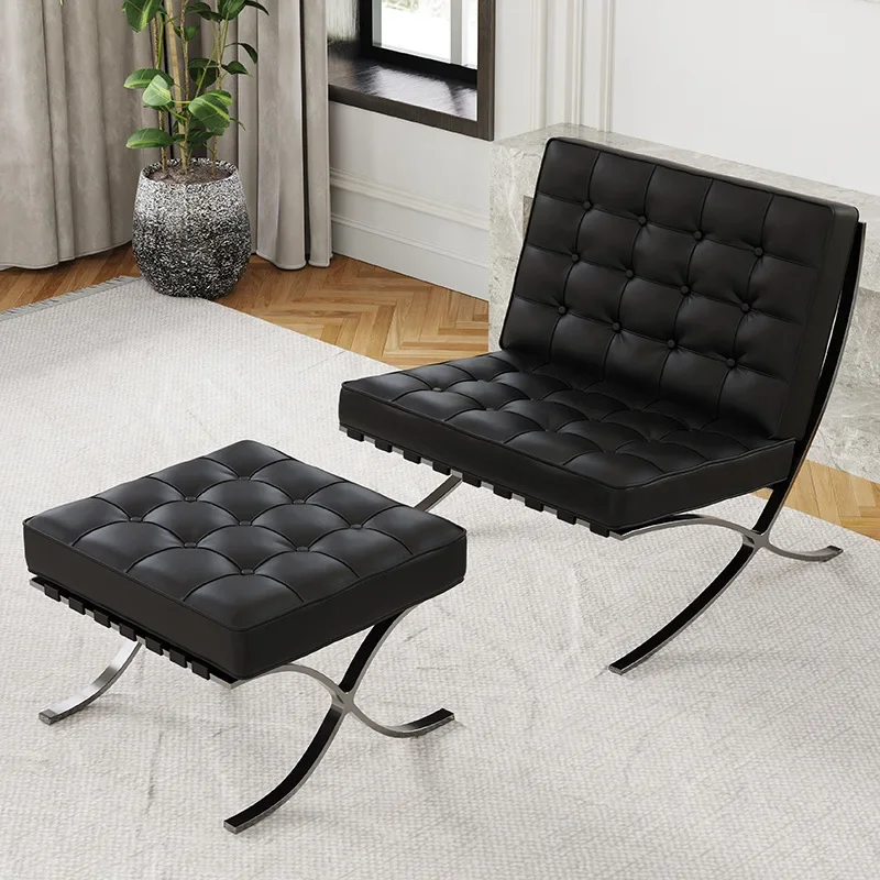 

Italian Leather Living Room Minimalist Single Designer Sofa Chair Balcony Casual Simple Fashion Chair