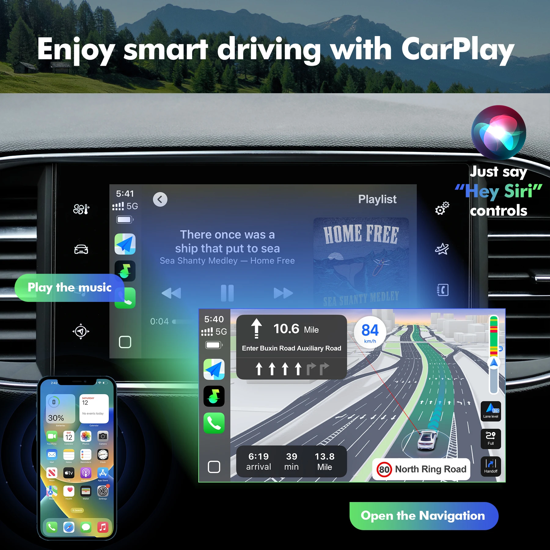 Фото Беспроводной адаптер Carplay для Peugeot Citroen, модуль Android Auto SMEG MRN 208 308 508 3008 и C4 DS3 DS5, поддержка камеры заднего вида №3