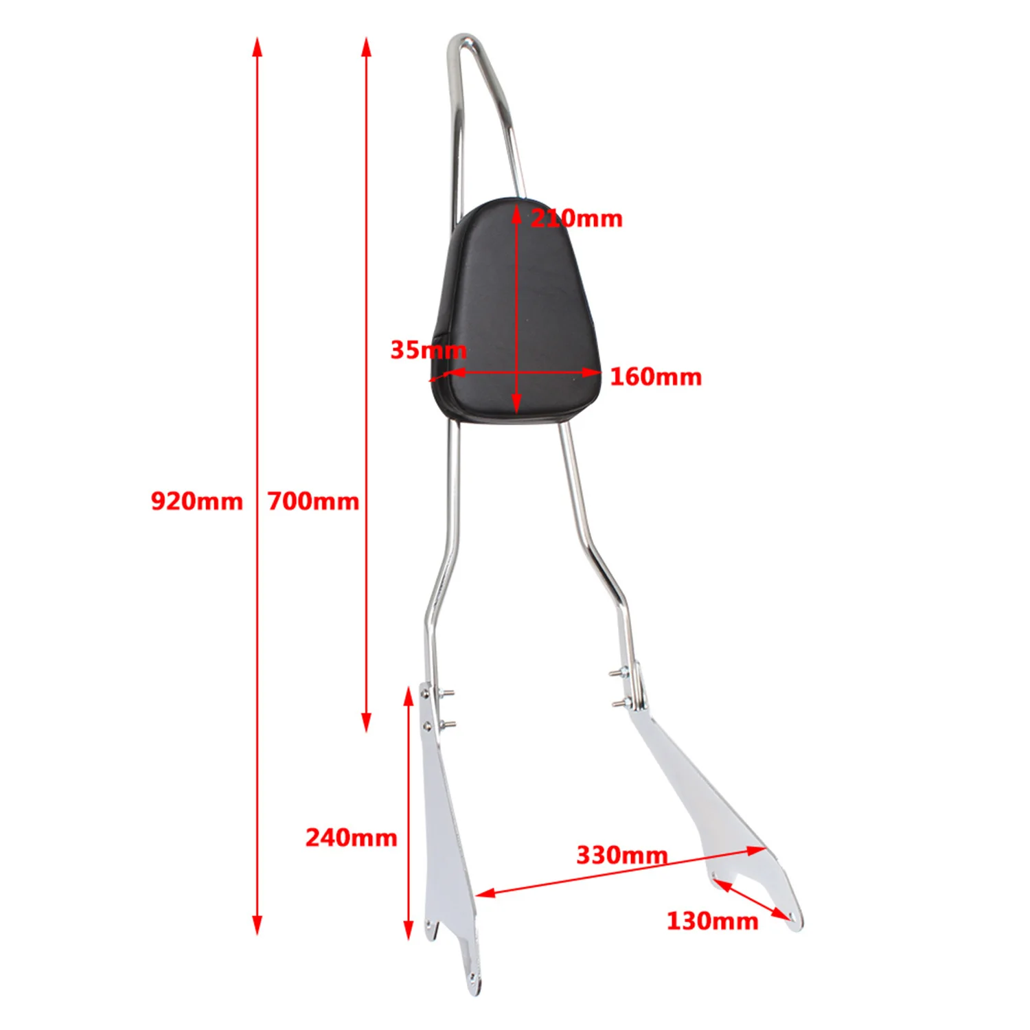 Хромированная съемная спинка для заднего пассажира с подушкой мотоцикла Yamaha Star