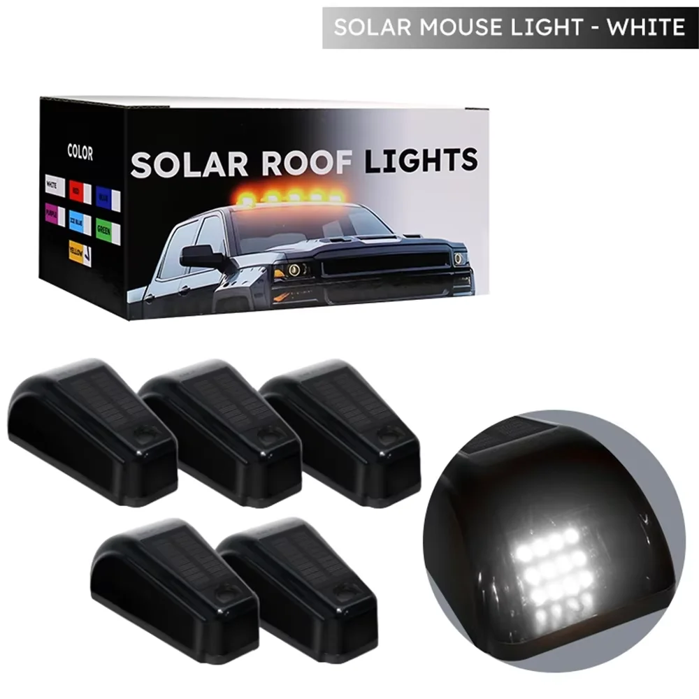 

5 шт. дымчатый светильник на крыше кабины на солнечной энергии, автомобильные габаритные фонари, солнечные автоматические зарядные фонари с датчиком кабины для пикапов