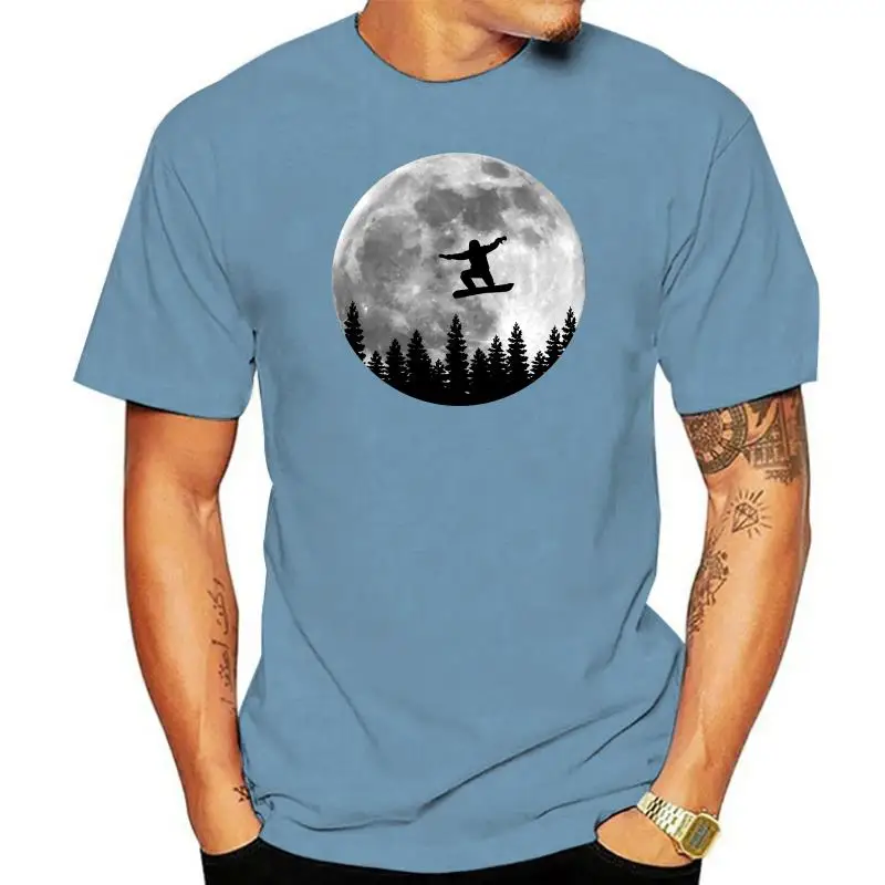 

2022 Fashion Summer Hot sale Snowboard Full Moon T-shirt Retro Snow Boarding Shirt Tee shirt