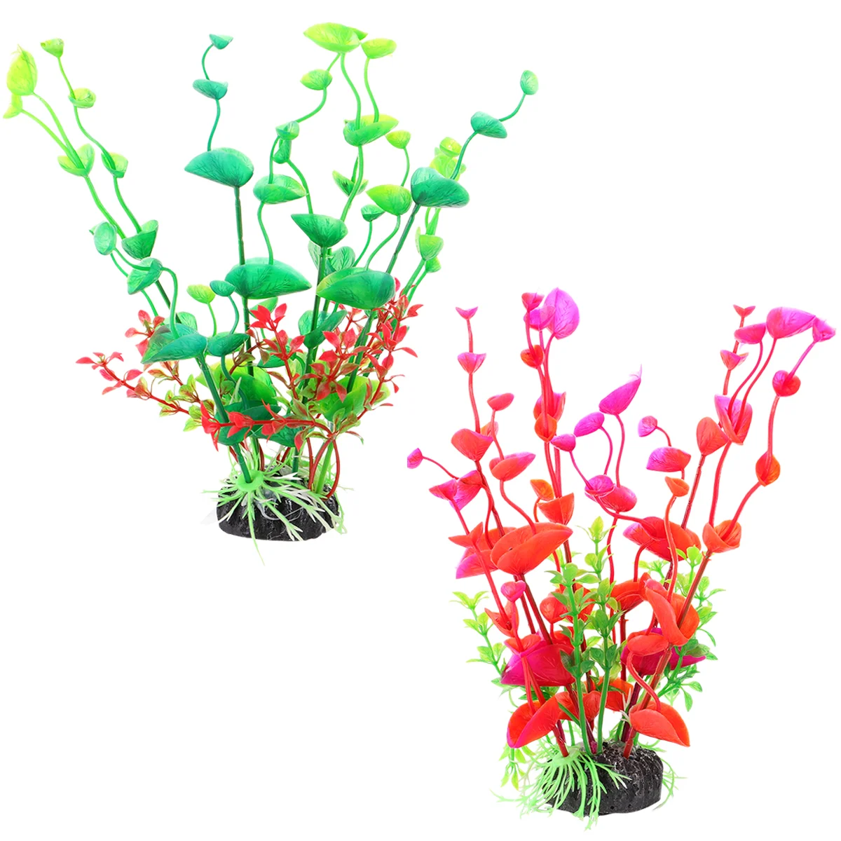

2pcs Aquarium Fish Tank Simulation Aquatic Plants Decoration Set Landscape Setting (Assorted Color)