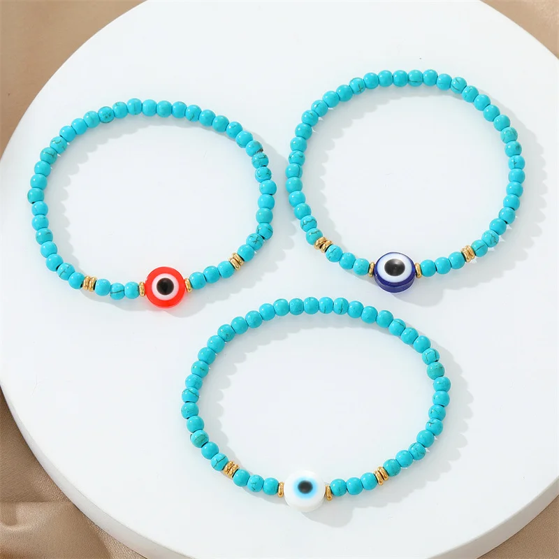

Vintage Bead Blue Evil Eye Pendant Bracelet For Women Men Fashion Good Luck Handmade Beaded Bracelet Jewelry Gift