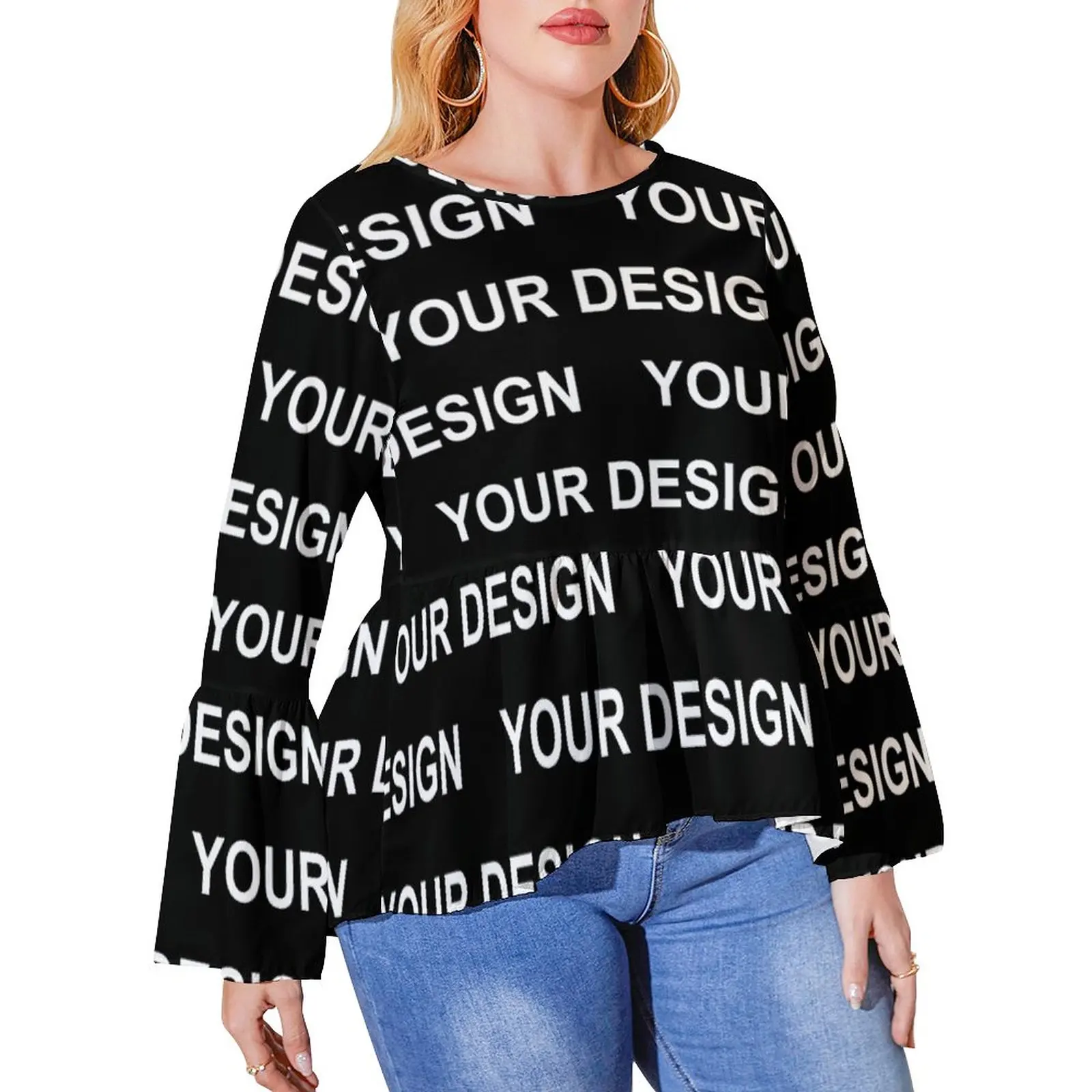 Add Design Customized T-Shirt Plus Size Custom Made Your Image Fun Long Sleeve T-Shirts Street Fashion Oversized Tees Print Tops