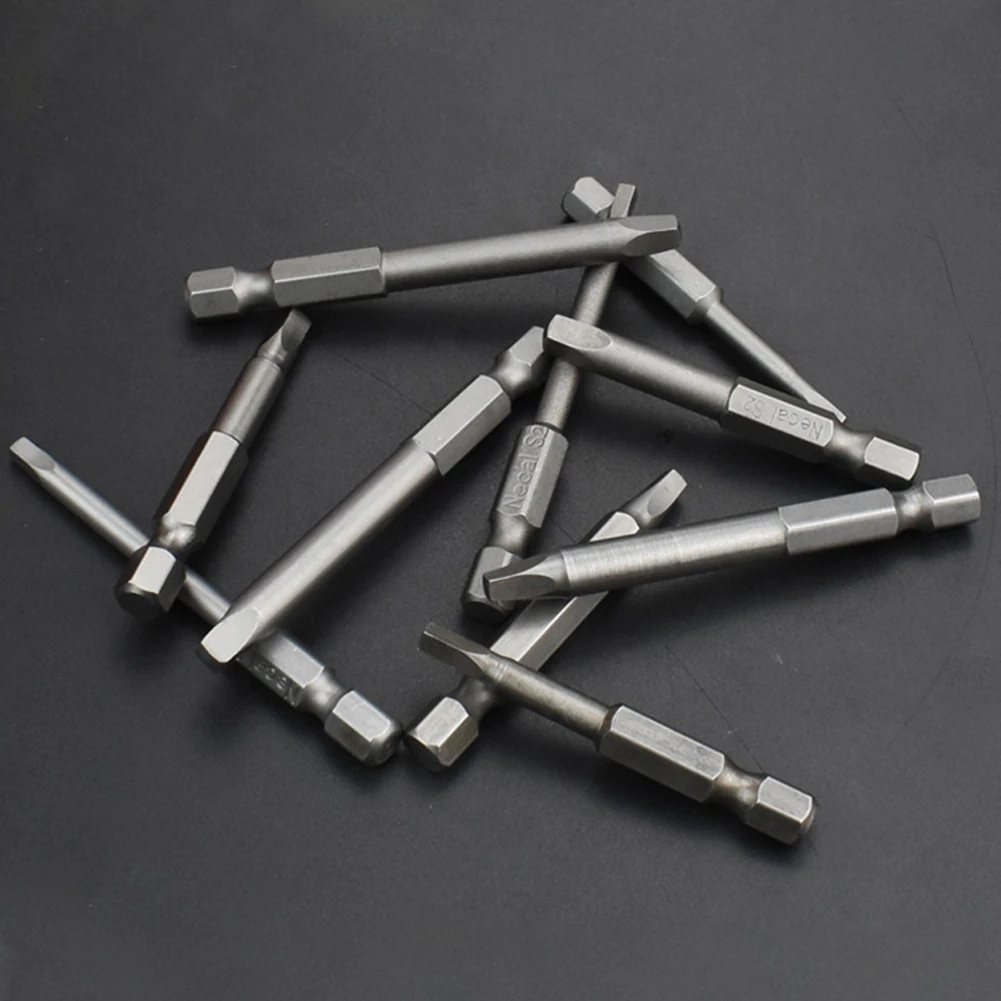 

10pcs 50/65mm Magnetic Square Head Screwdriver Bits SQ1 SQ2 SQ2.74 SQ3 SQ4 SQ5 For Manual Electric Screwdriver Power Tool Part