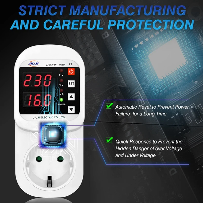 1 шт. автоматическая защита от напряжения и тока 16 А
