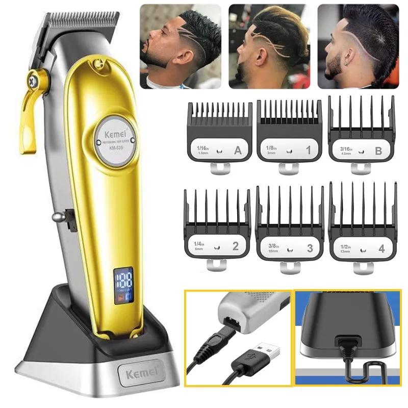 

Original Kemei Adjustable Cordless Men Electric Hair Clipper Professional Barber Hair Trimmer Beard Haircut Machine Rechargeable