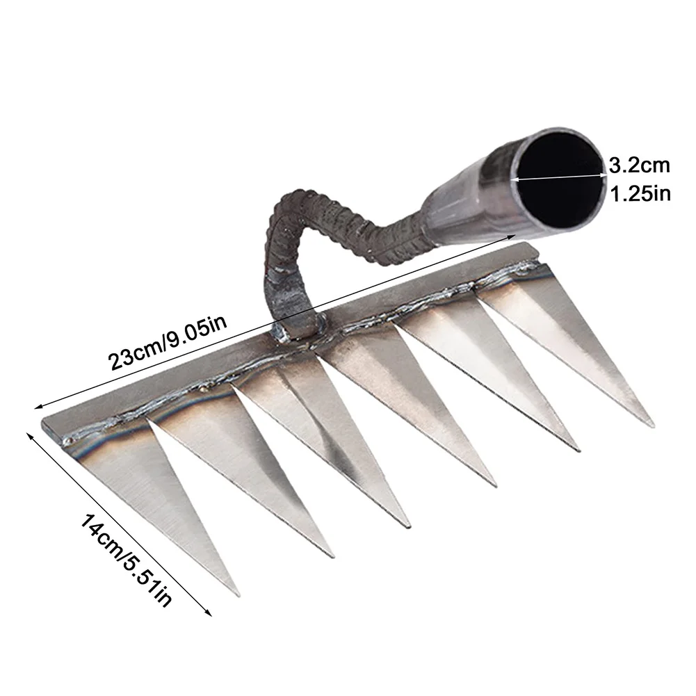 

Multifunctional Weeding Hoe 6 Teeth Rake Steel Farm Tool Gardening Lawn Rake Farm Weeding Scarifier Artifact Agricultural Tool