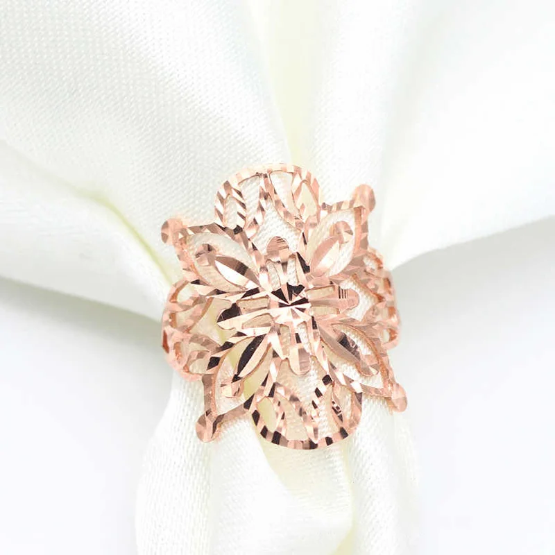 Женское кольцо из розового золота 585 пробы, с позолотой 14 к