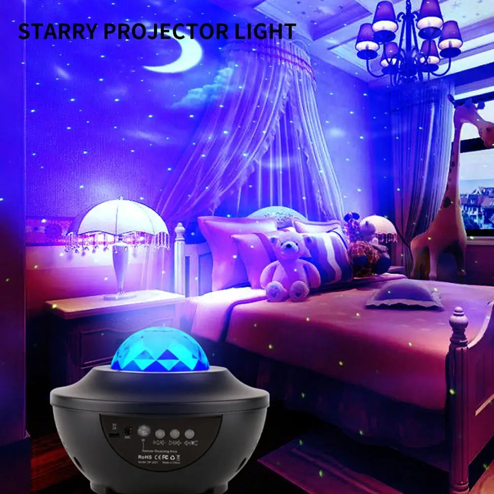 

Starry Projector Galaxy Night Light Bluetooth-compatible USB LED Voice-activated Ocean Wave Atmospheres Light Nebula-Cloud Light