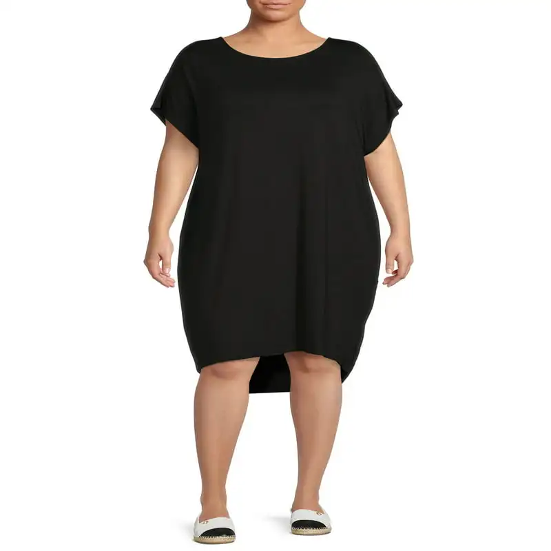 

Women`s Plus Size Dolman Shift Dress with Pockets