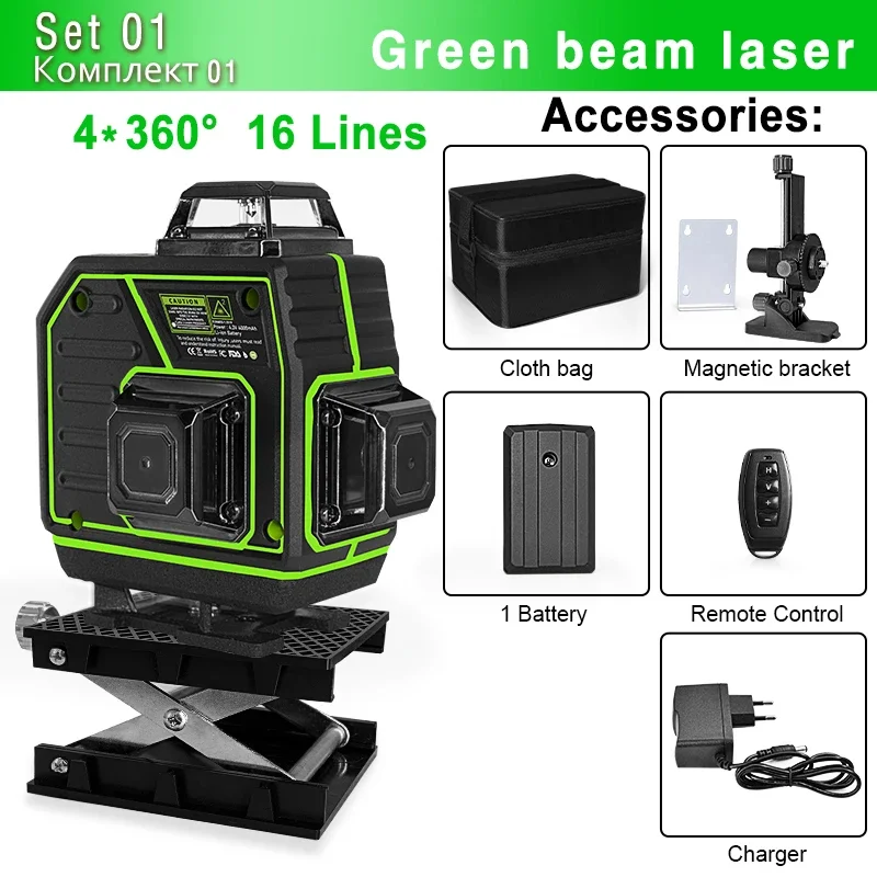 

Clubiona ME16G 4D Зеленый Лазерный Уровень