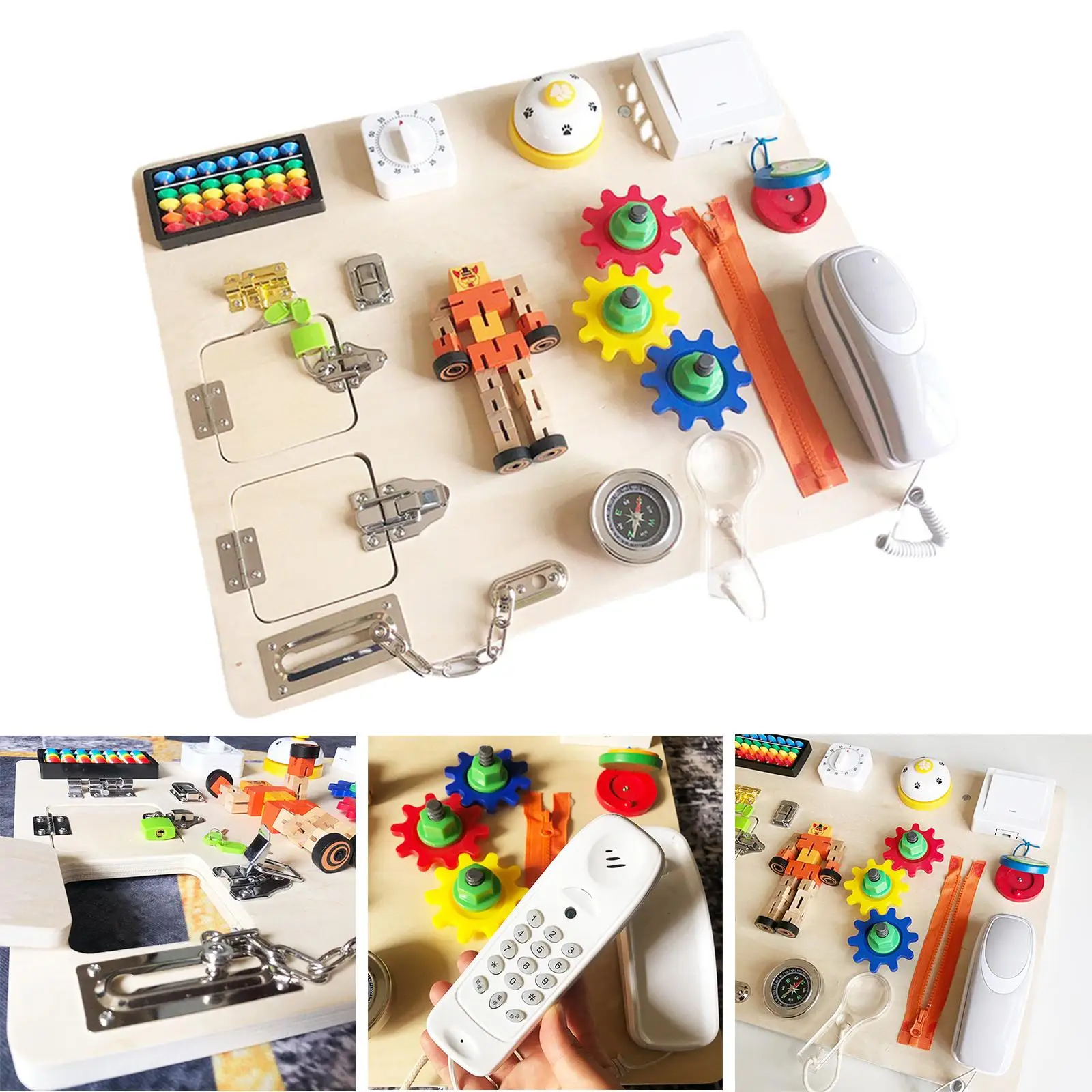 

for Toddlers Toys for 3+ Year Old Kids Learning Toy How to Zip Gear Bolts, Locks and Phone for or Car Travel