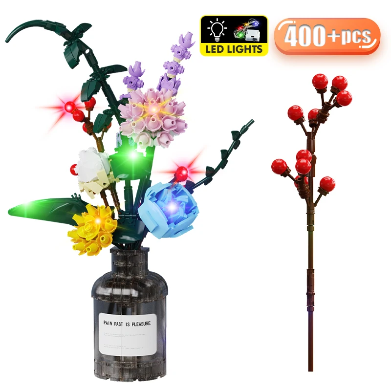 

400 + шт Букет городских цветов, светильник ка, Горшечное растение, строительные блоки MOC Friends, строительные блоки, игрушки для детей, подарки