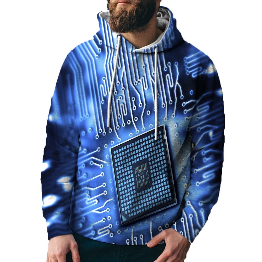 

2022 New Hot Summer 3D Printing Hoodie Electronic Chip Fashion Men's/Women's Loose Personality Versatile Sports Oversized Tops