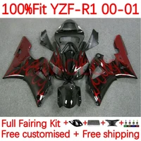 oem body for yamaha yzf r1 yzf r1 1000 c r 1 1000cc yzf1000 yzfr1 2000 2001 yzf 1000 00 01 injection fairing 1no 38 red flames