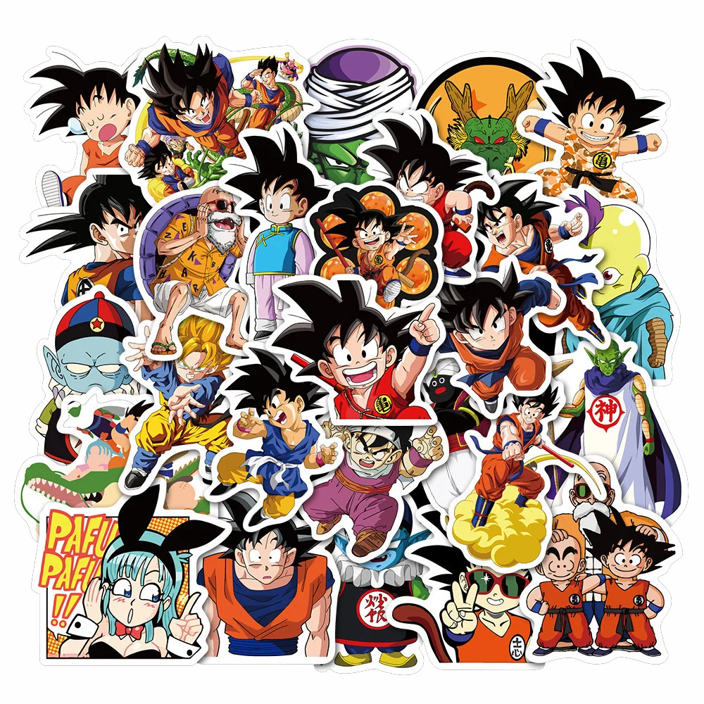 10/30/50/100pcs Cartoon Dragon Ball Z Anime Stickers Decals Laptop Motorcycle Phone Luggage Bike Car Wall Cool Sticker  Kid Toy