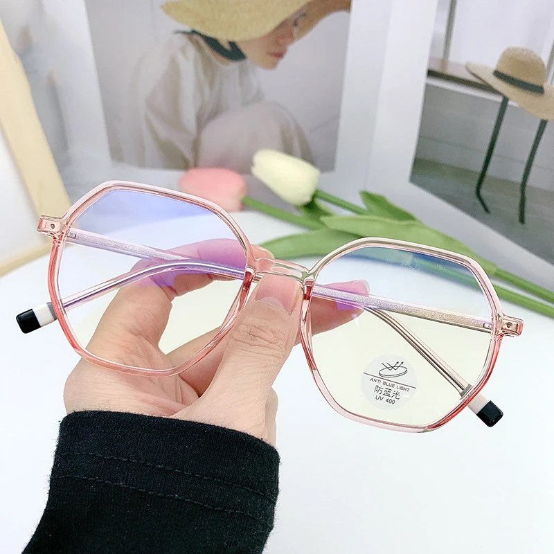 46998 пластиковые титановые многоугольные очки в оправе анти-синие компьютерные