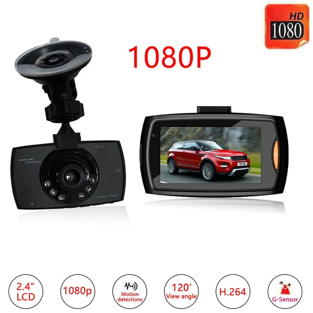 

1080p HD Car Recorder Wide-angle Night Vision 2.4 Inch LCD Camera DVR Dash Camcorder Cam Camera Video Recorder Rear Camera