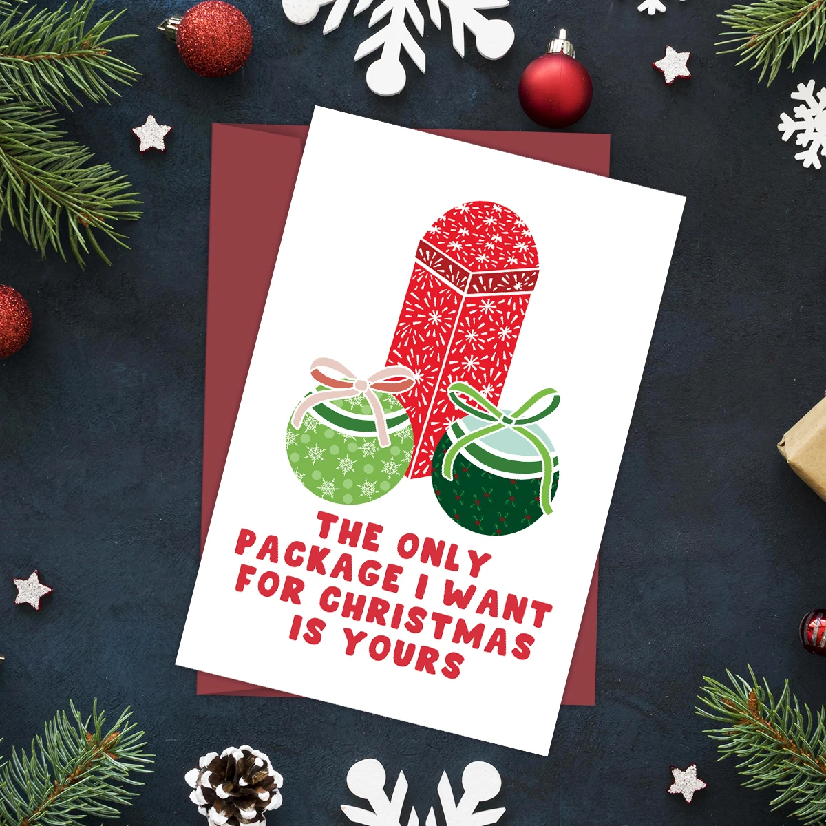 Забавные рождественские открытки для мужа жены девушки единственная модель