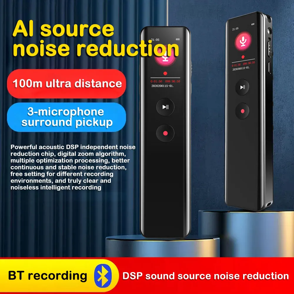 S Built-in Microphone Mp3 Player Dictaphone Audio Interview Recorder Professional Vor Var 16g 32g 64gb