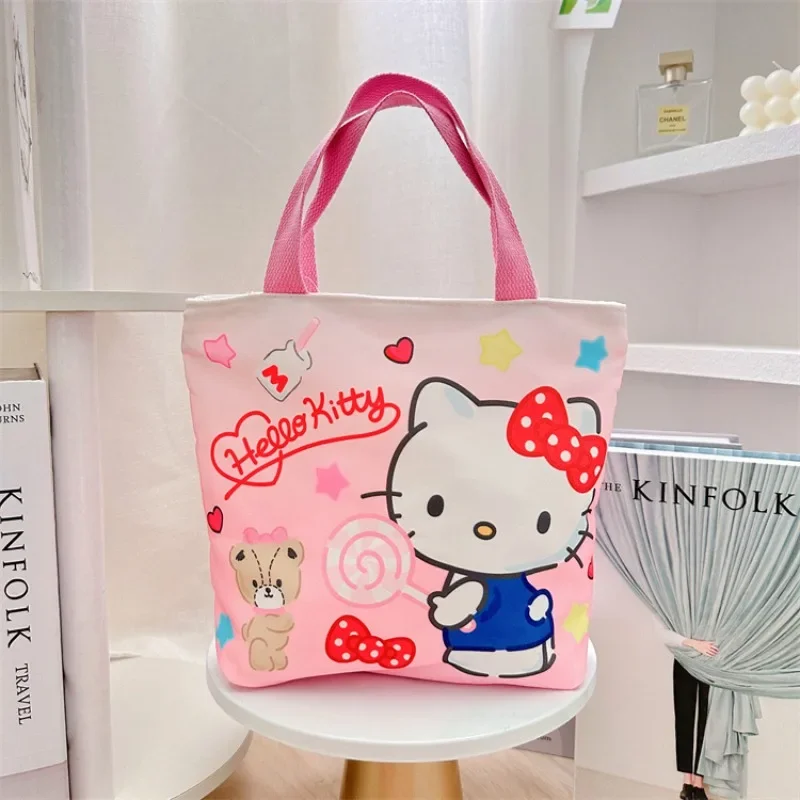 

Sanrio Hello Kitty Kuromi My Melody Cinnamoroll Canvas Bento Bag Handbag Storage Bag Mommy Bag Kawaii Cartoon Fun Portable Small