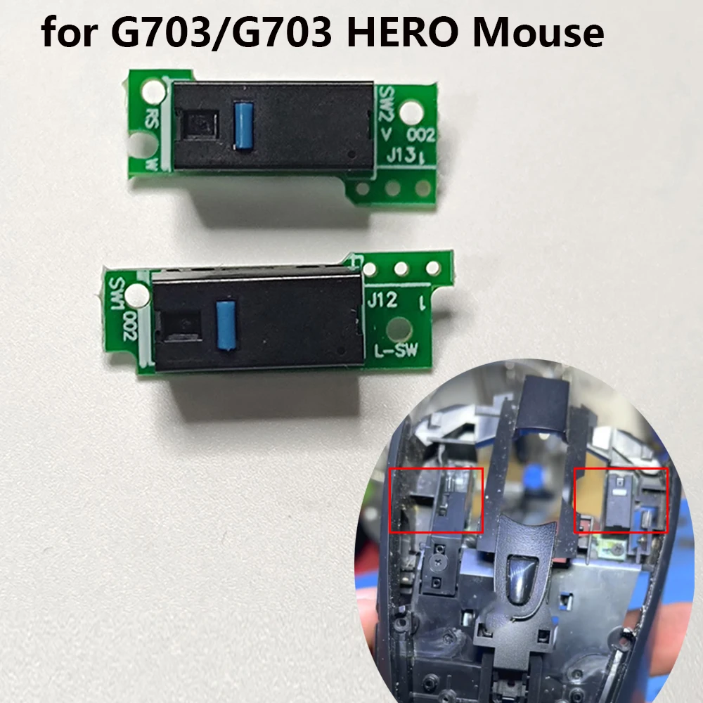 Фото 2 шт. платы с микропереключателями для мышей Logitech G703 G703 Hero, платы кнопок мыши, левая и правая кнопки, запчасти для материнской платы мыши №1