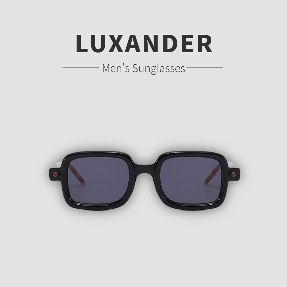 

LUXANDER Thick Rectangle Frame Sunglasses For Men Gentleman Minimalist Classic Vintage Design Fashion UV400 Sun Glasses Unisex