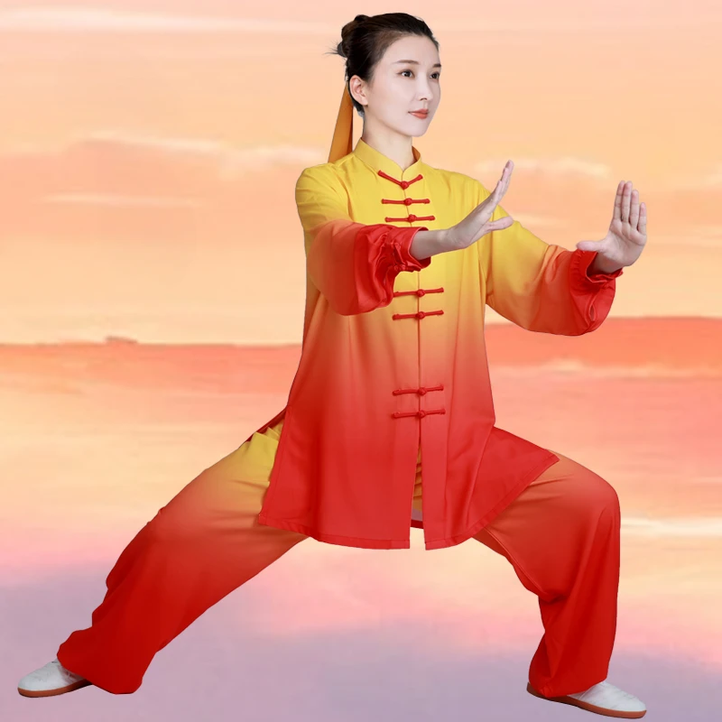 Tai Ji Suit Women's Elegant High-End Performance Gradient Tai Chi Exercise Clothing Men's Wear  Wushu Clothing