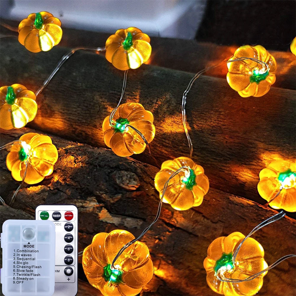 

3M 30leds Halloween Pumpkin String Lights Battery Operated Fall Thanksgivings 3D Pumpkin Light for Outdoor Holiday Decoration