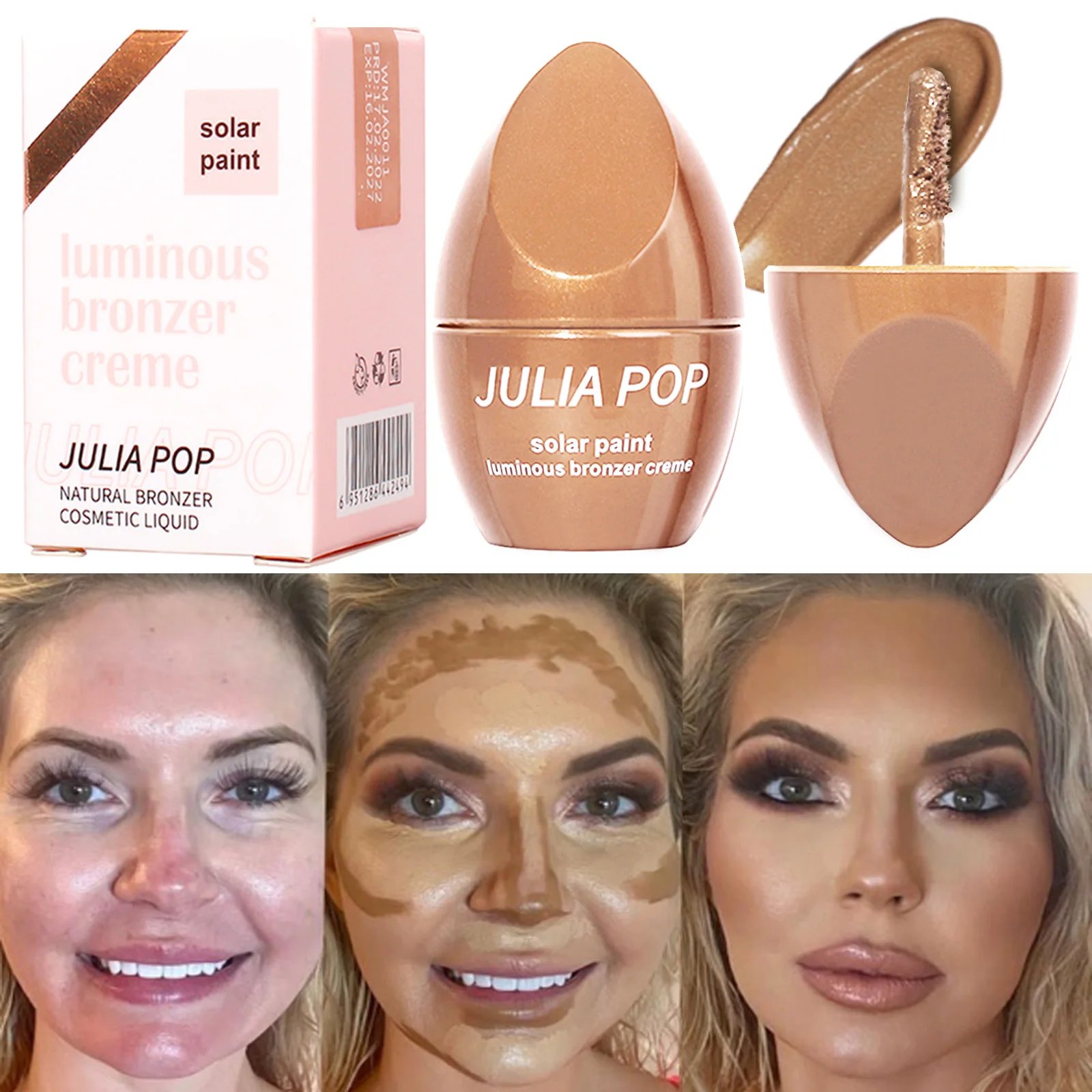 

4 Colors Liquid Bronzer Contour Highlight Shadow Cream Facial Concealer Makeup Concealer Foundation Female Face Beauty Cosmetic