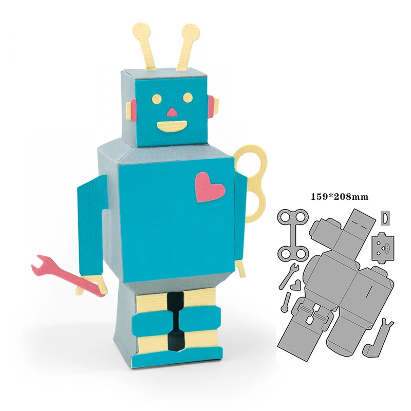 

New Robot Repairman Decoration Craft Embossing Mold 2022 Metal Cutting Dies for DIY Decorative Scrapbooking Album Card Making
