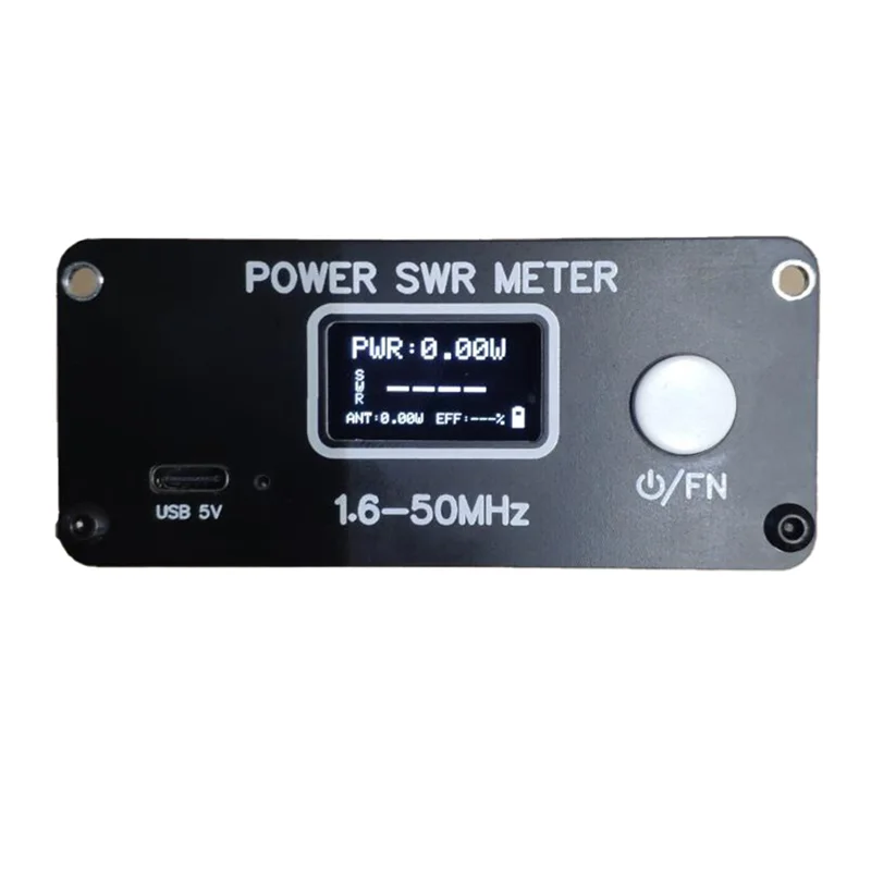 

Mini QRP 150W 1.6-50MHz SWR HF Short Wave Standing Wave Meter SWR / Power Meter FM/AM/CW/SSB+Battery+OLED+USB Cable