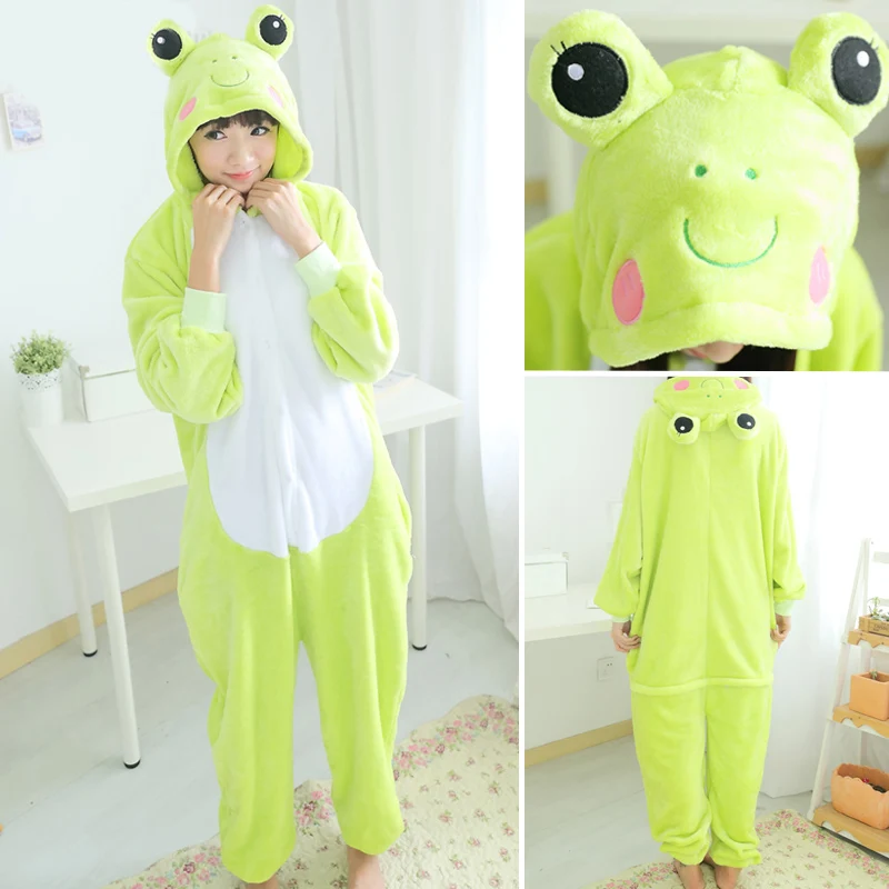 

Women Frog Pajamas Sets Adults Flannel Cute Unicorn Cartoon Animal Pajamas Unisex Kids Winter Stitch Pyjamas Sleepwear Homewear