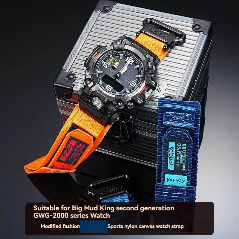 Фото Для G-SHOCK Casio ремешок для часов второго поколения Big Mud King модифицированный GWG2000 GWG-2000 GWG-2040 series мужской холщовый ремешок №2