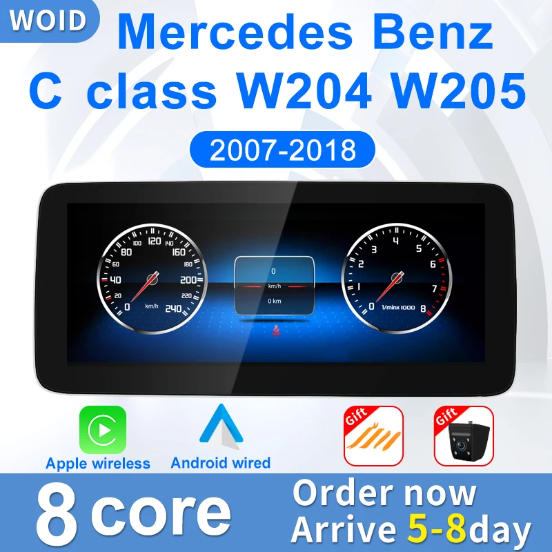 For Mercedes Benz C Class W204 W205 Android Auto Radio Car Central Multimedia Player Intelligent System Screen GPS Navi Carplay