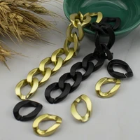 1823mm gold color black abs acrylic twisted chain matte assembled parts beads for diy jewelry making and bag decoration