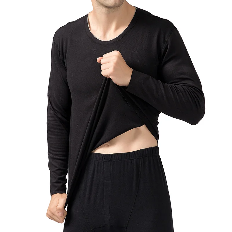 Winter Mens Non-marking Thermal Underwear Set Man Skin-friendly Comfortable Thermo Clothing Quick-heating Long Johns With Wool