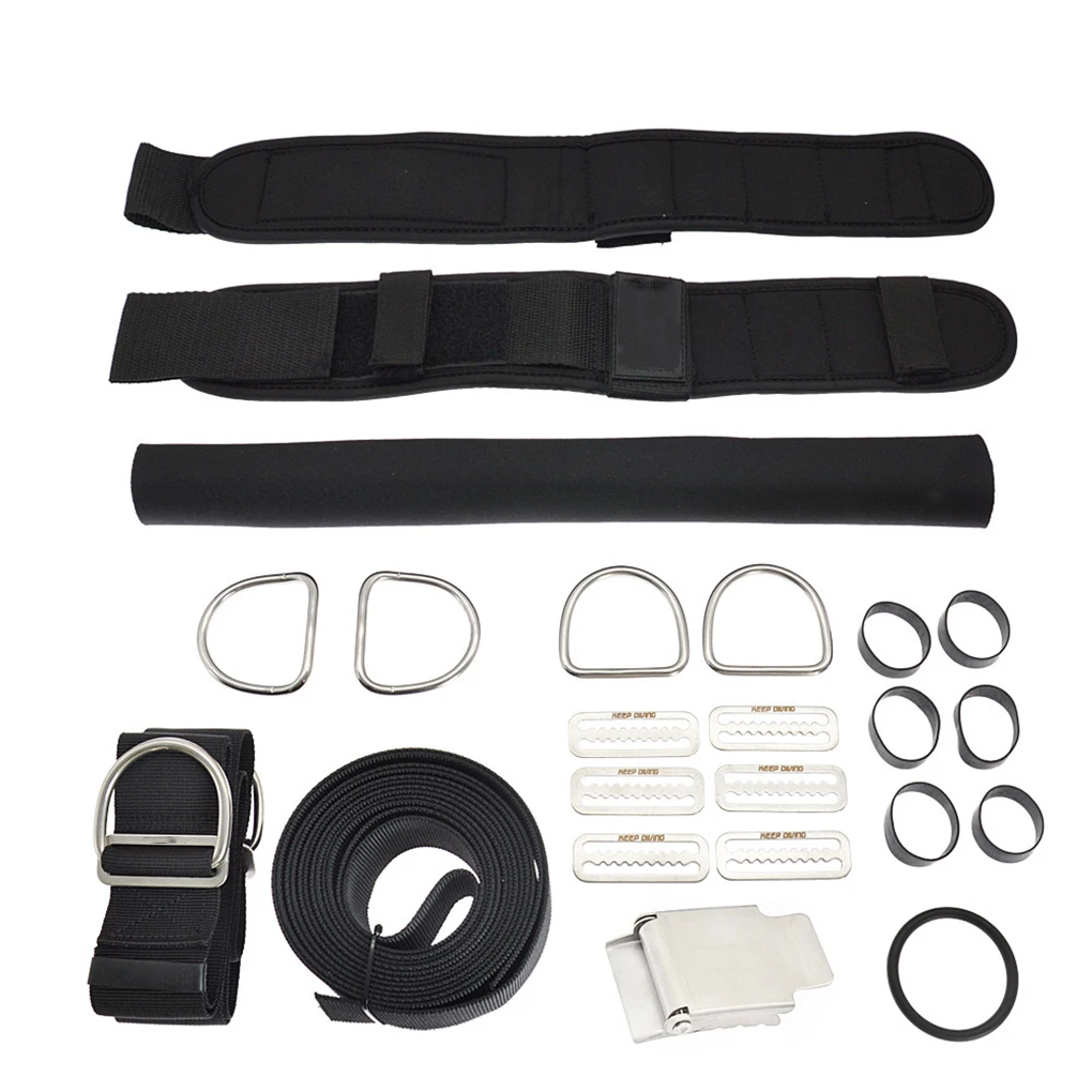 Keep Diving HN-T99 Backplate Harness Set Stainless Steel Buckles Adjustable Freediving Snorkeling Kit Weight Belt