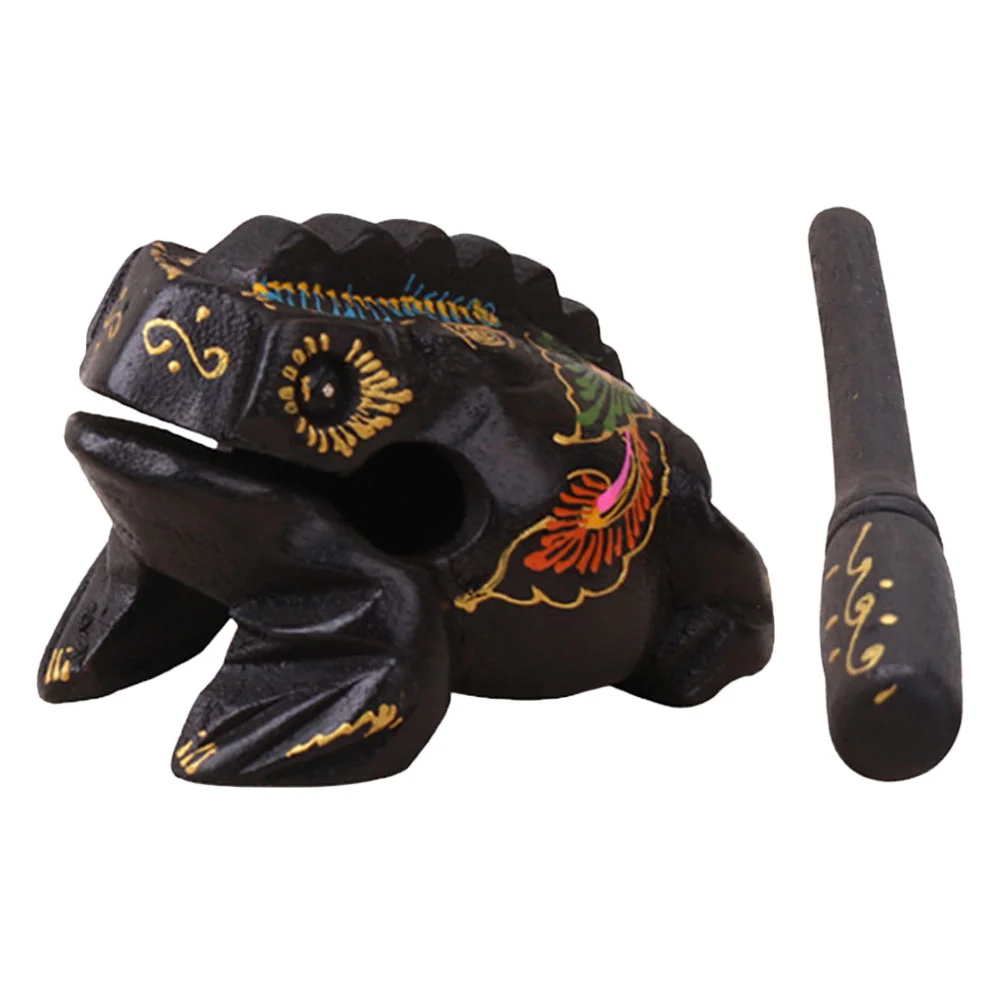 

1 Set of Percussion Frog-shape Designed Croak Plaything Wooden Fortune Ornament