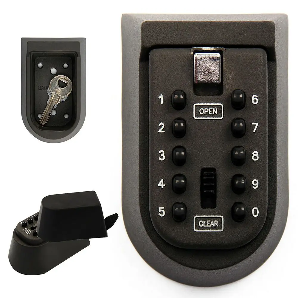 

Outdoor Storage Box Aluminum Alloy High Security Wall-mounted Key Box Key Safe Box Combination Lock Code Lock
