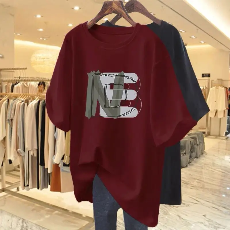 Женская футболка с круглым вырезом коротким рукавом и принтом из натурального