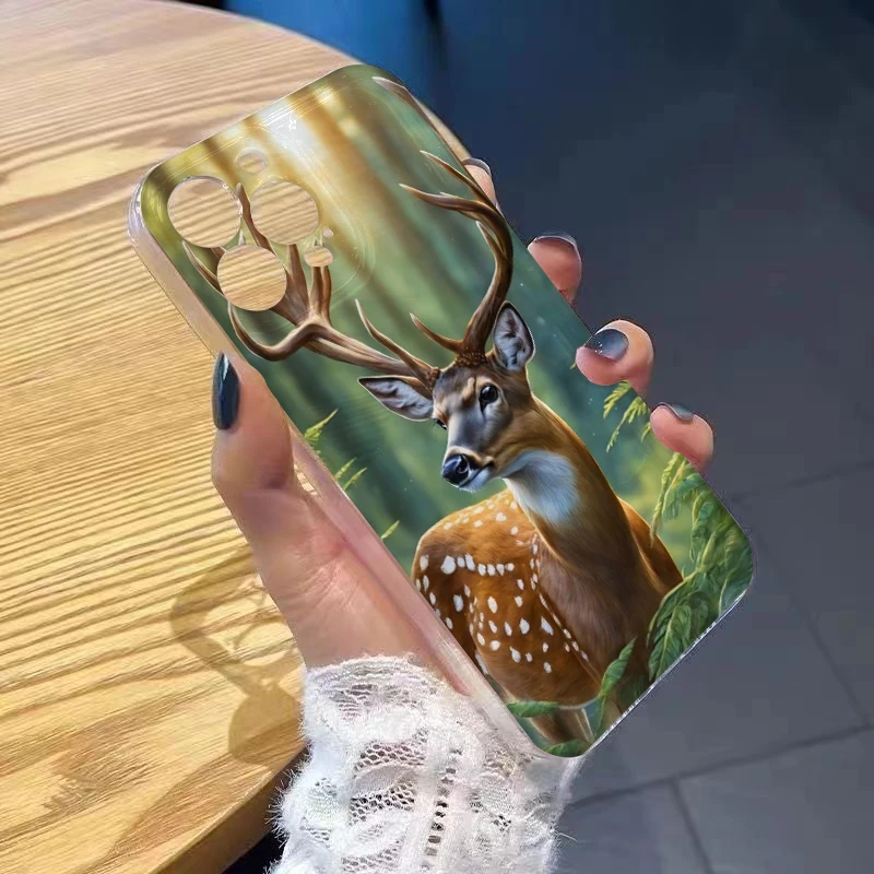 Фото Мягкий чехол для телефона с рисунком оленя Sika Deer Elk для Xiaomi Redmi Note 13 14 15 Pro Plus 12 11S 11T 5G 10S 9S 4G, задняя крышка с узором №5