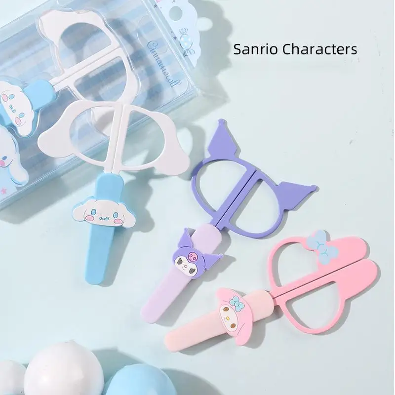 

2022 Kawaii Sanrio Cinnamoroll Kuromi My Melody Cartoon Pointed Beauty Scissors for Eyebrow and Nose Hair Trimming Scissors