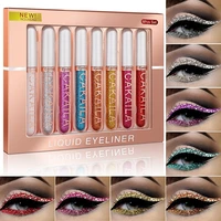 8 colors glitter liquid eyeliner shiny white eye liner pencil set waterproof beauty eye makeup long lasting highlighter cosmetic